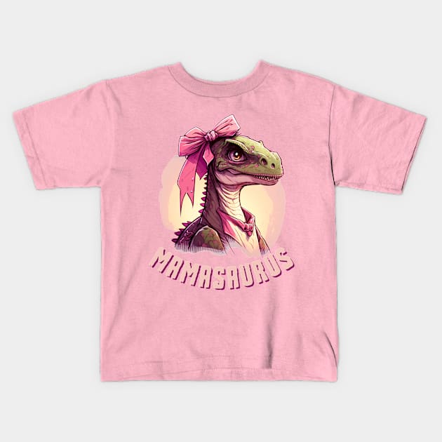 The Mamasaurus Rex - always ready with a kiss and a roar Kids T-Shirt by Snoe